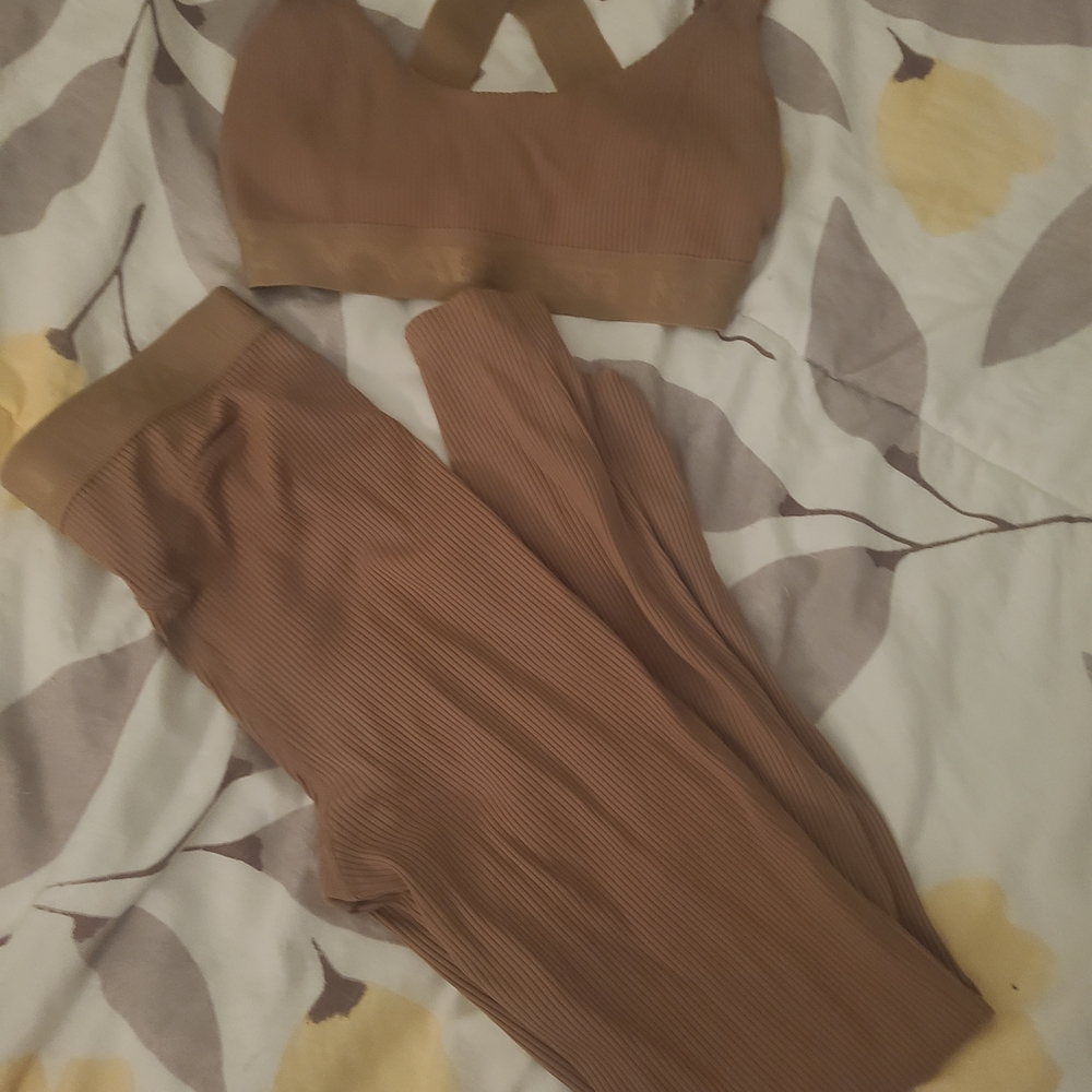Beige Ribbed Top